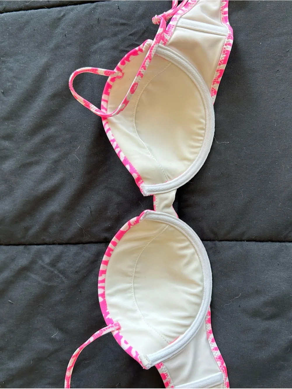 triangl swimwear Hot Pink and White Animal Print Bikini Top